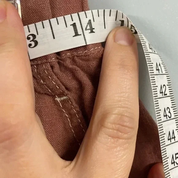 Zara Linen Cotton Paperbag Shorts Size Small Ft Button Elastic Waist High Waist - Picture 4 of 7